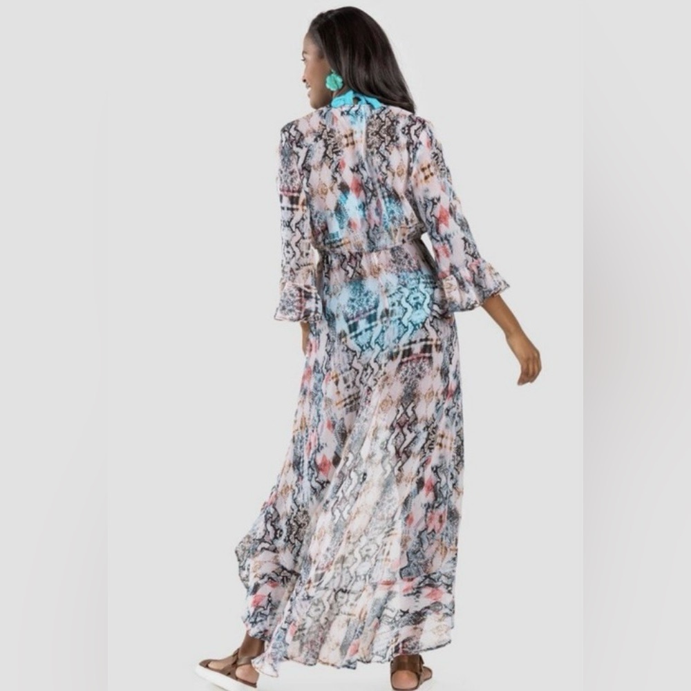 Flowy Multicolor Maxi Cover Up - Picture 2 of 7